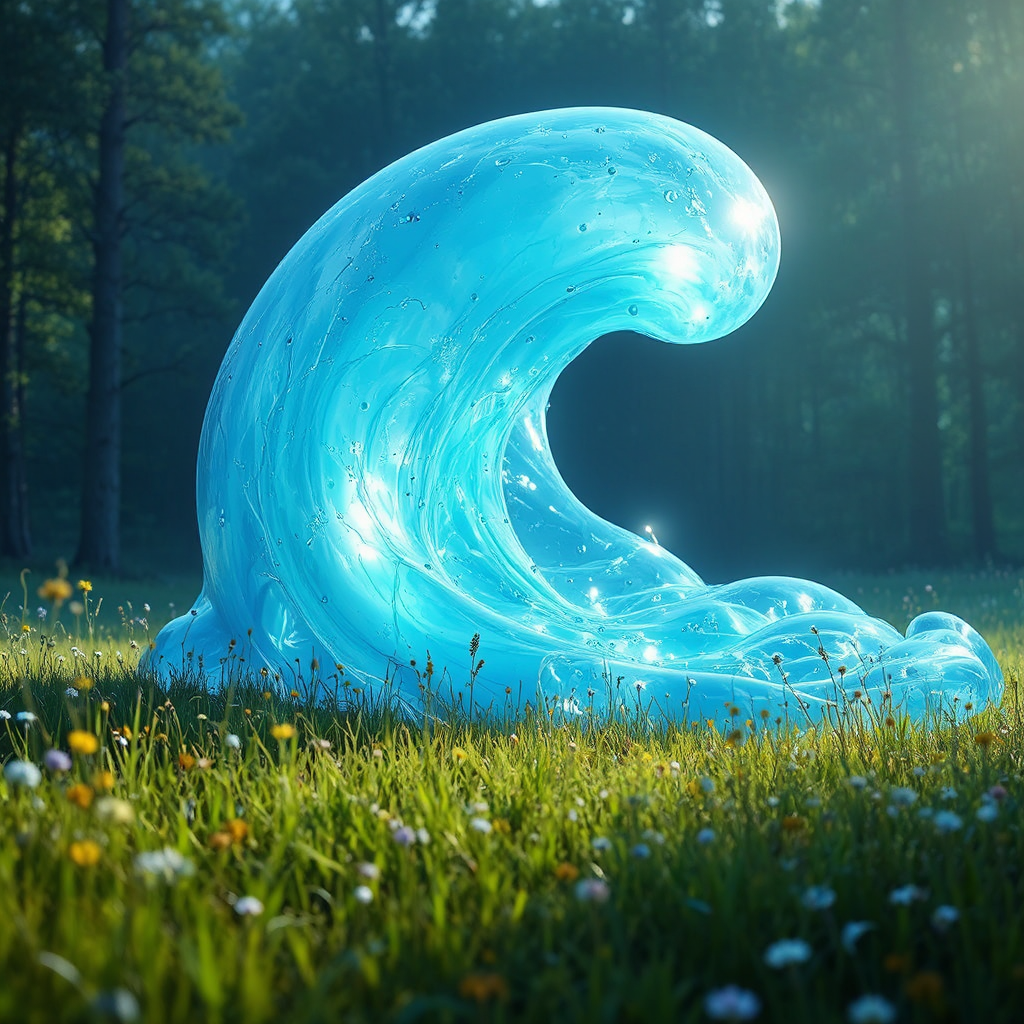 Transparent blue fantasy slime