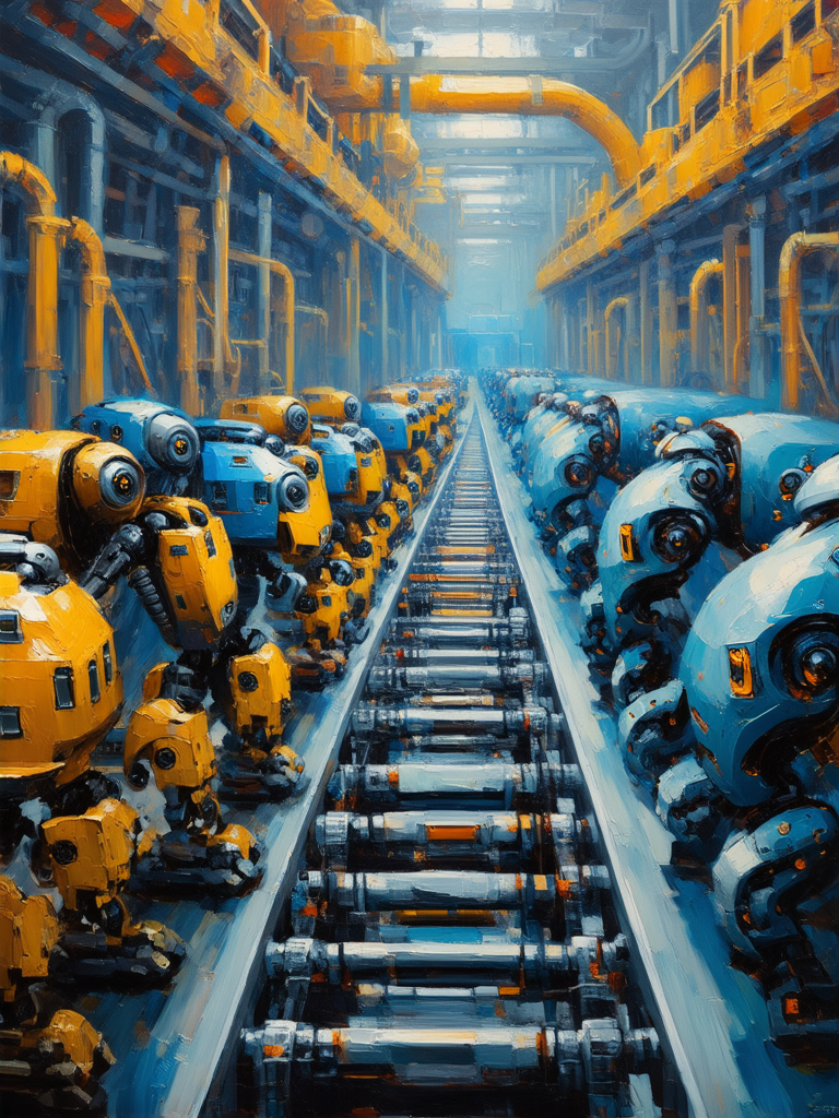Robots assembled on an