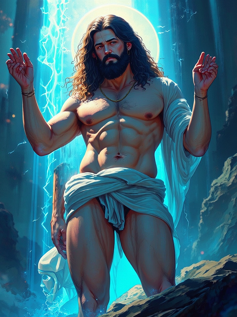 Male figure with muscular