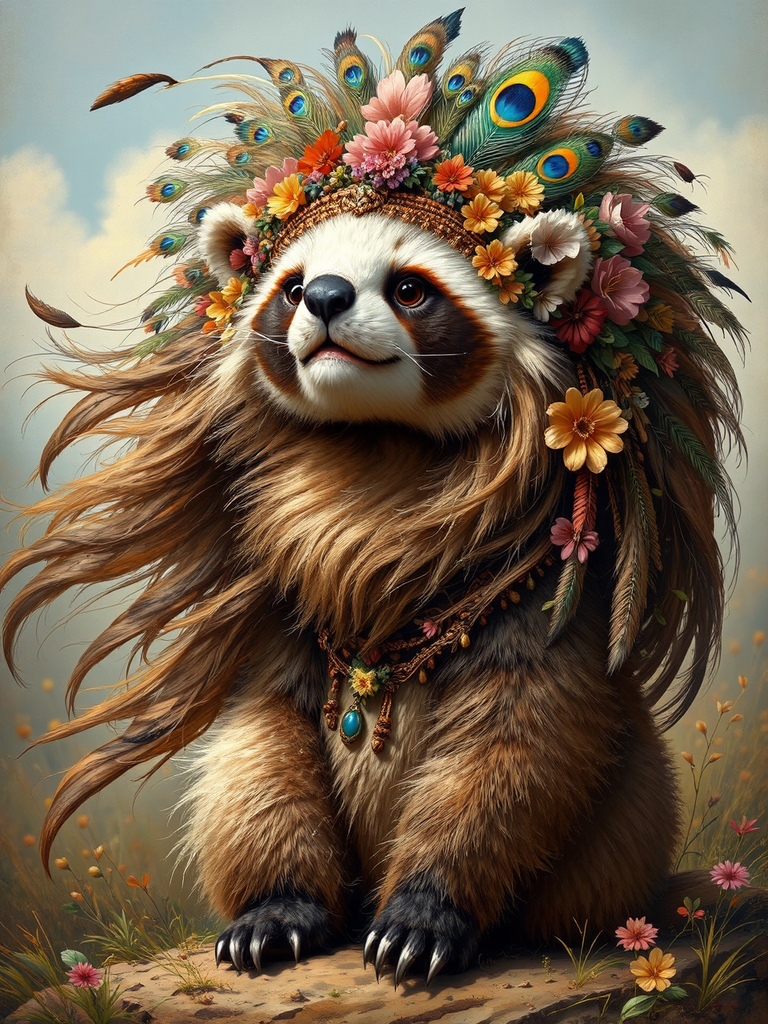Hybrid creature with flowing