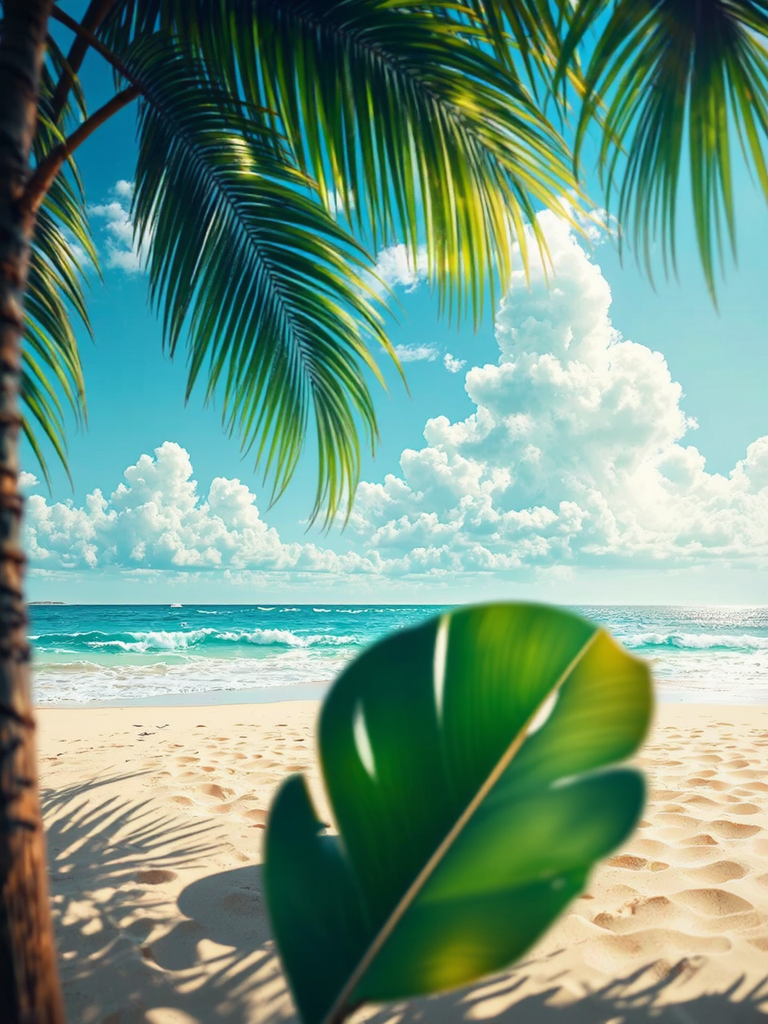 A sandy beach scene.