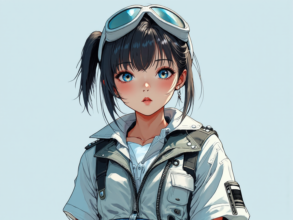 Anime girl in futuristic