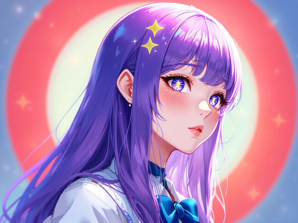 Girl with purple hair