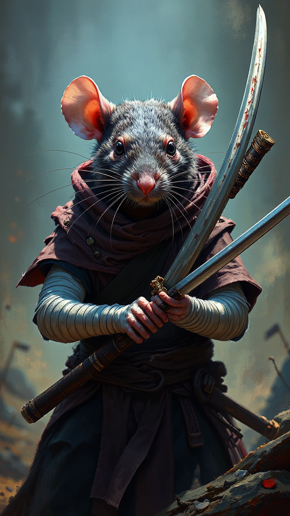 A rat holds a