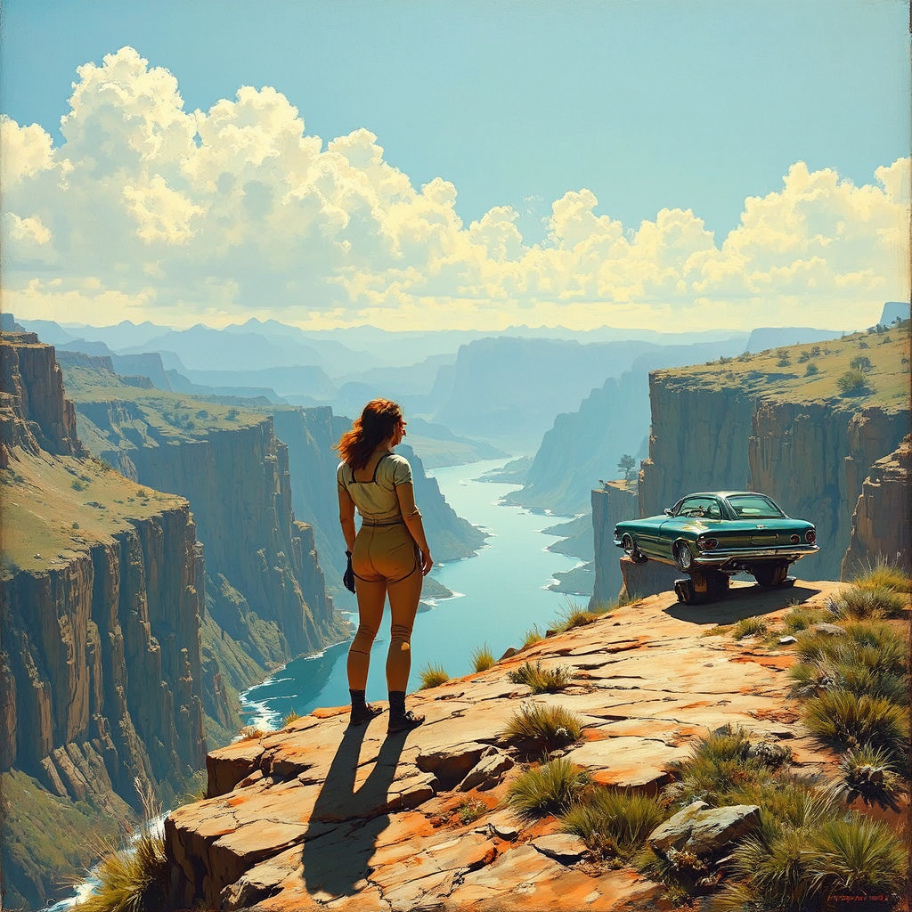 Two people on cliff