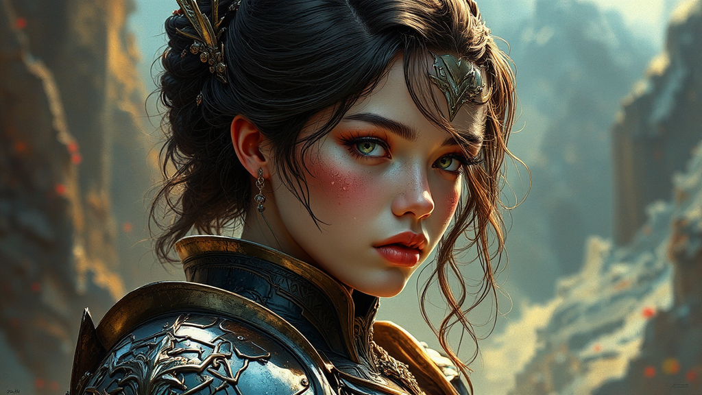 Armored girl with intricate