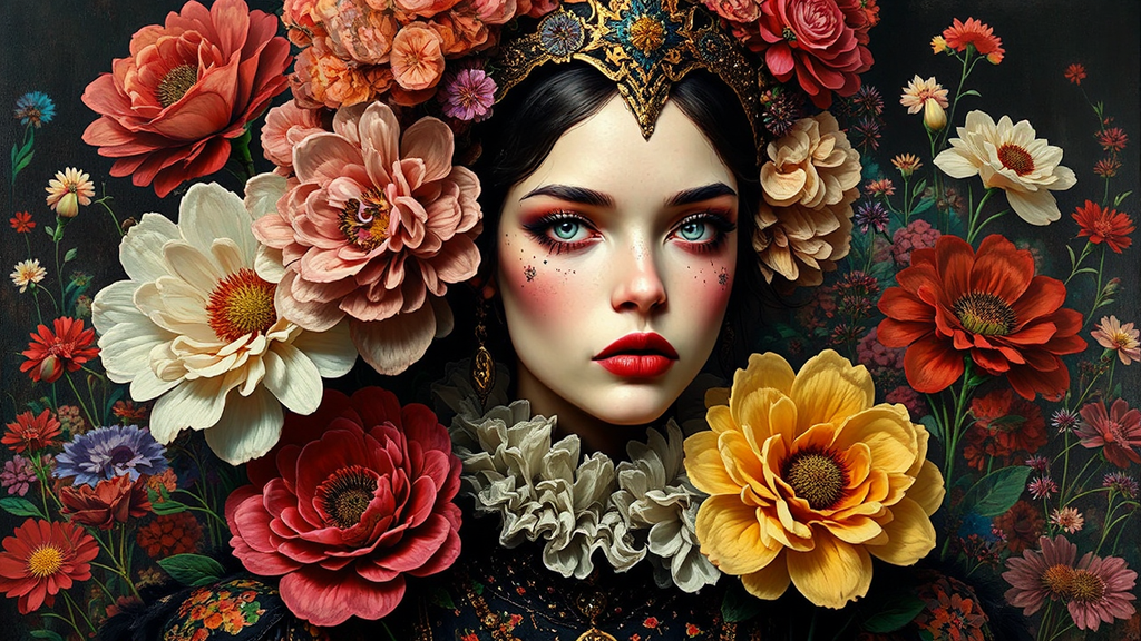 Medieval warrior in vibrant