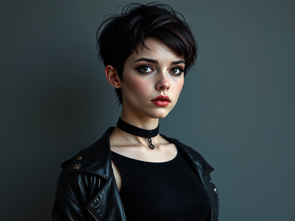 Young woman in dark