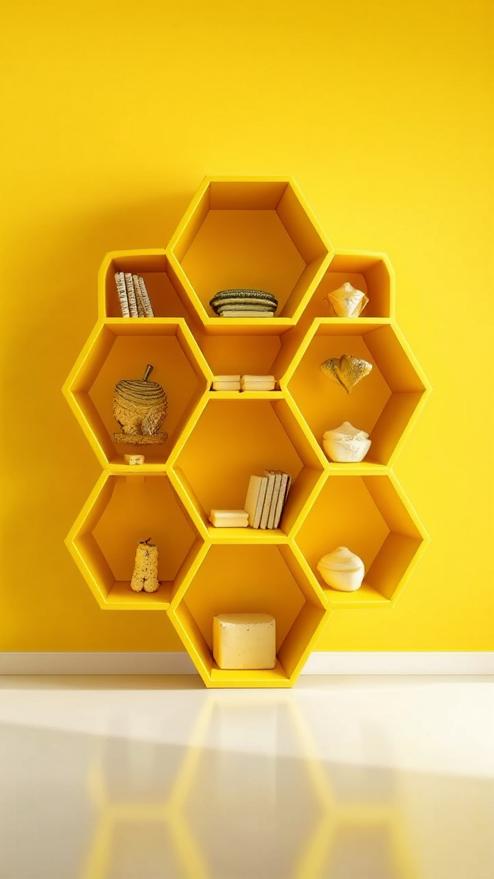 Cute yellow honeycomb storage