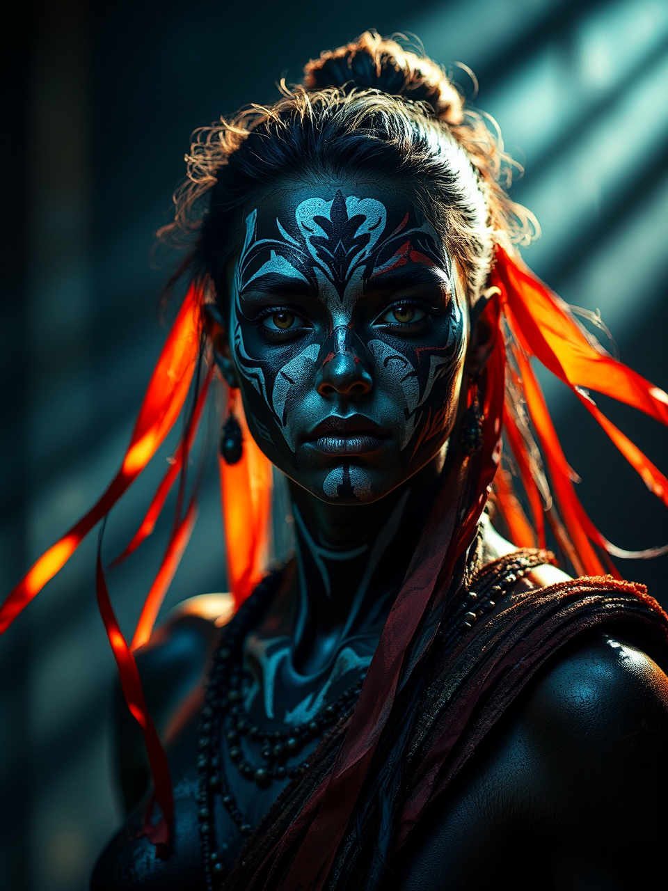 A warrior with painted