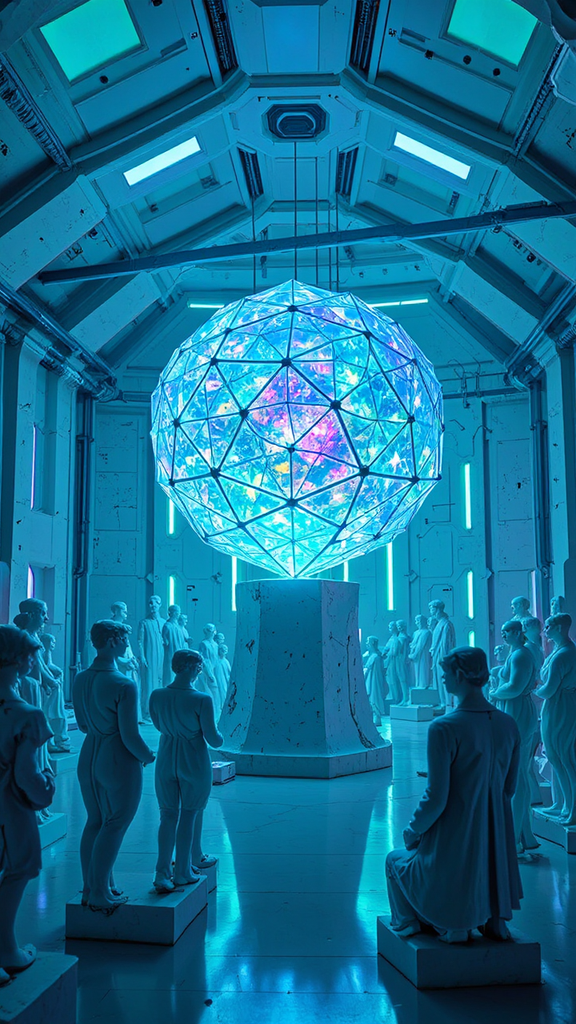 Industrial sci-fi lab with