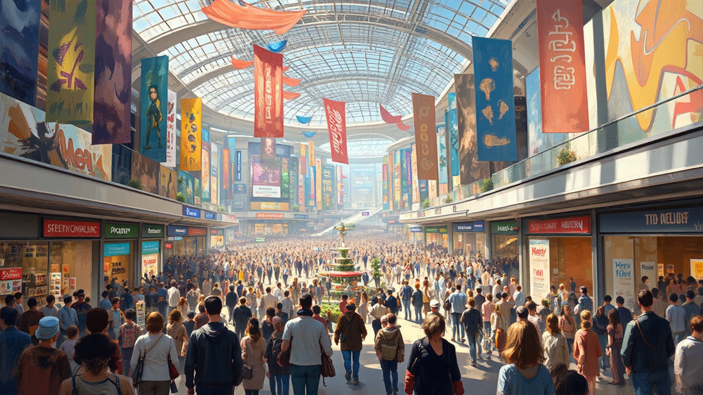 Shopping mall with crowded