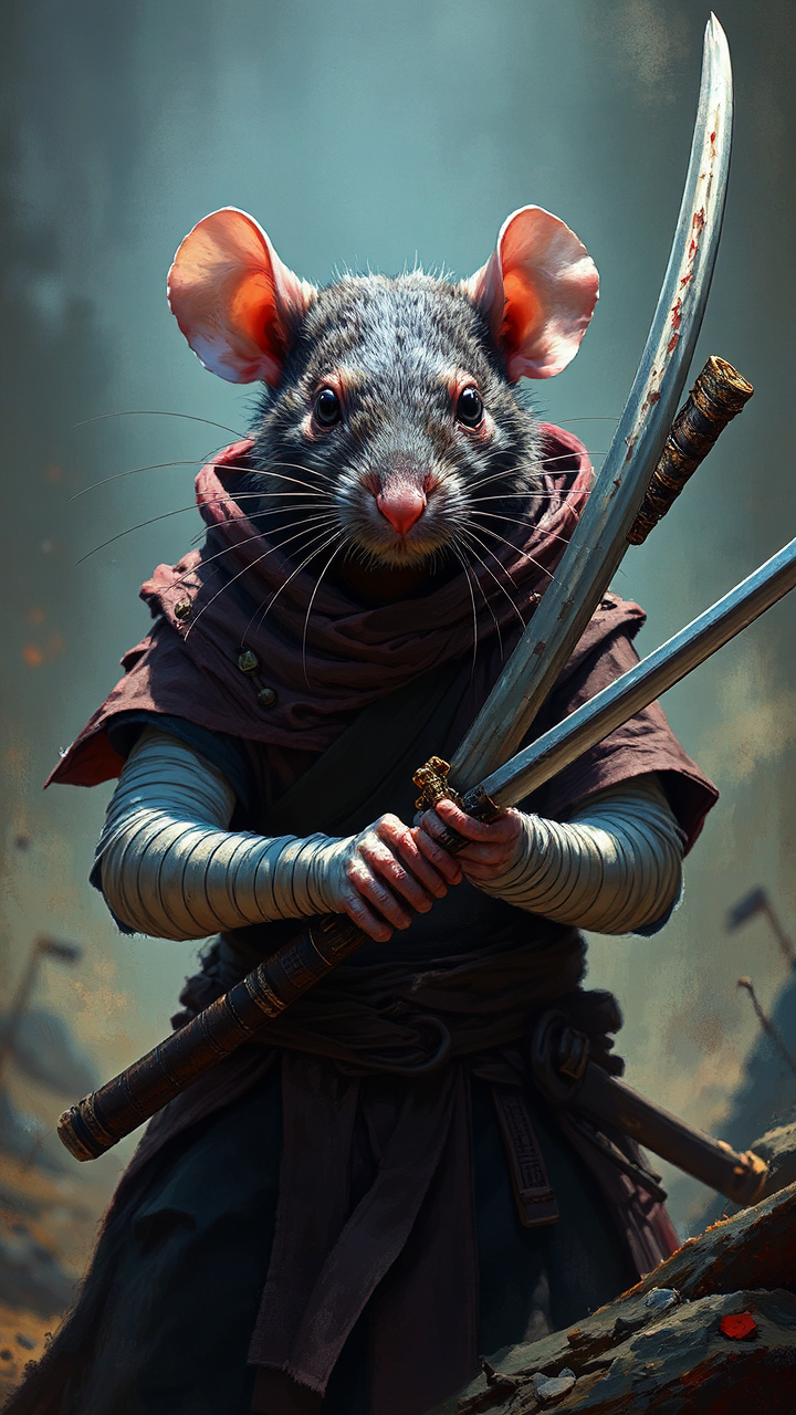 A rat holds a
