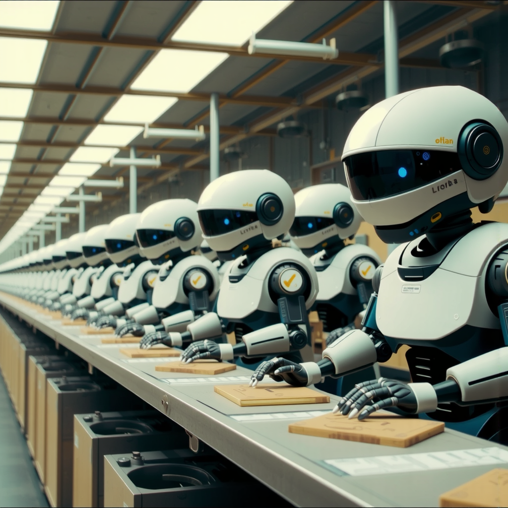 Robots assembled on an