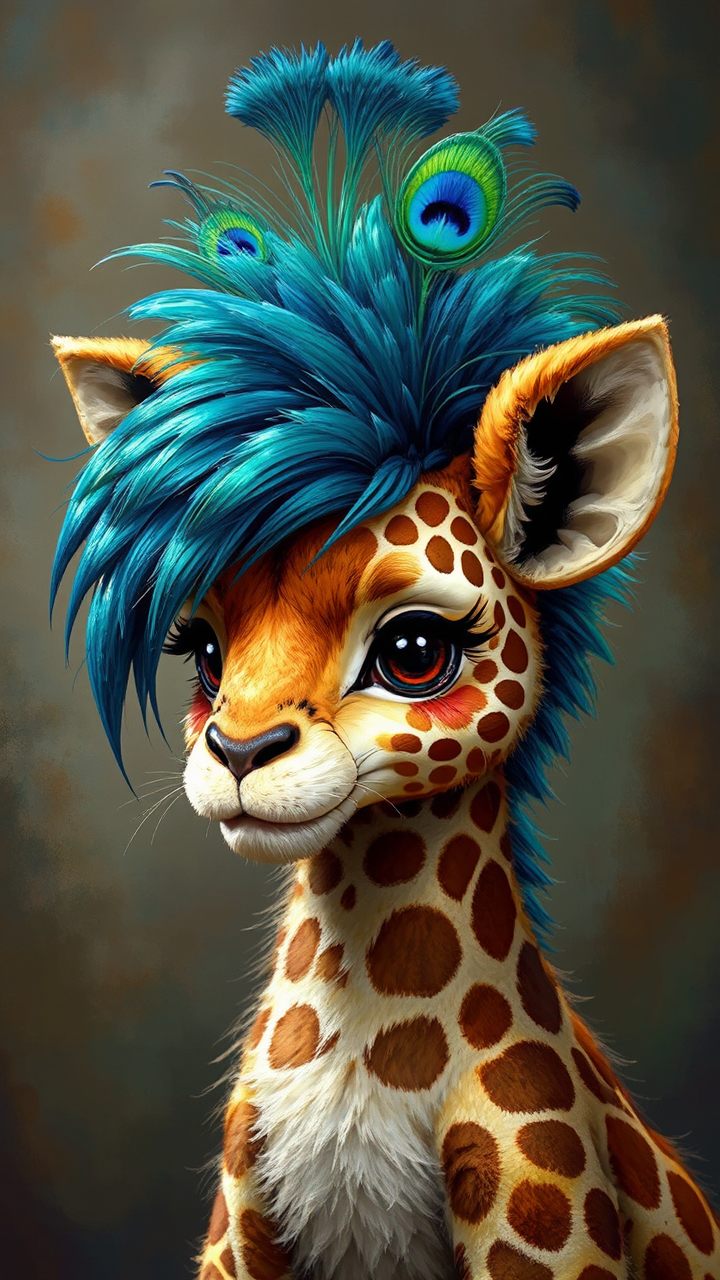 Cute lion-giraffe hybrid with