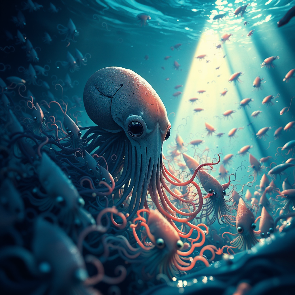 Squids in dynamic ocean