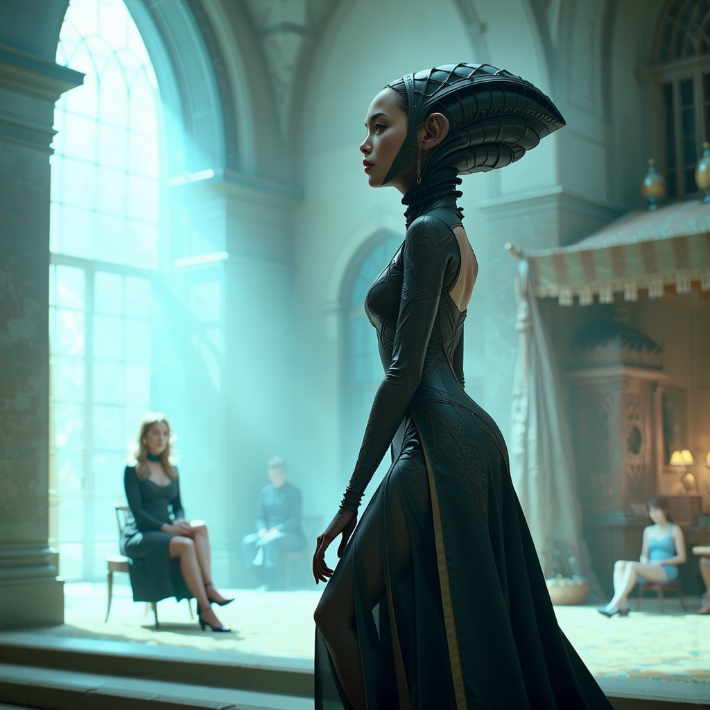 Alien woman in medieval