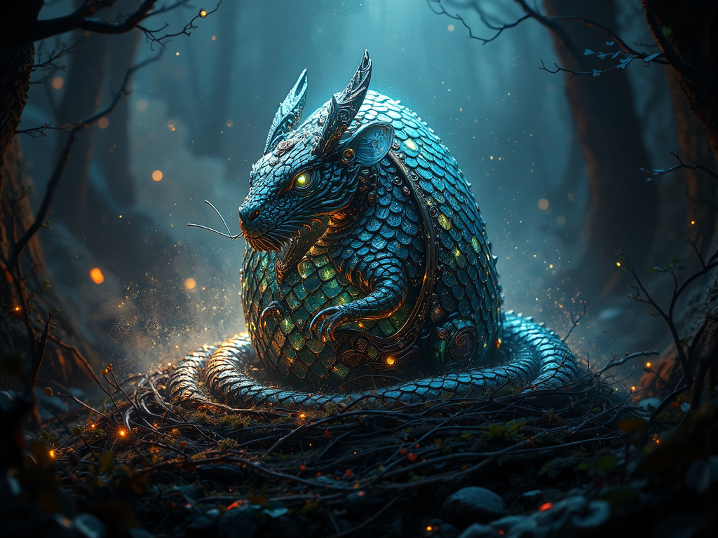 Mystical steampunk dragon egg