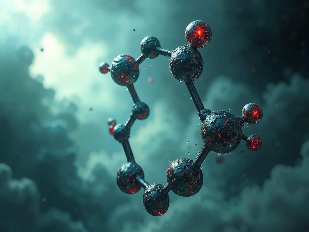 Methane molecule depicted in