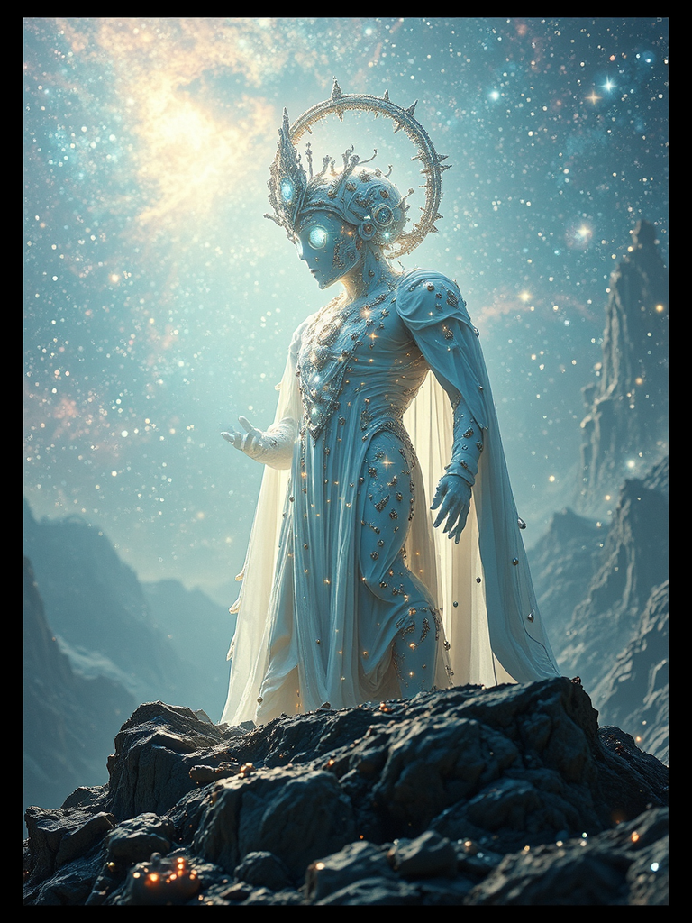 Cosmic being amidst shining
