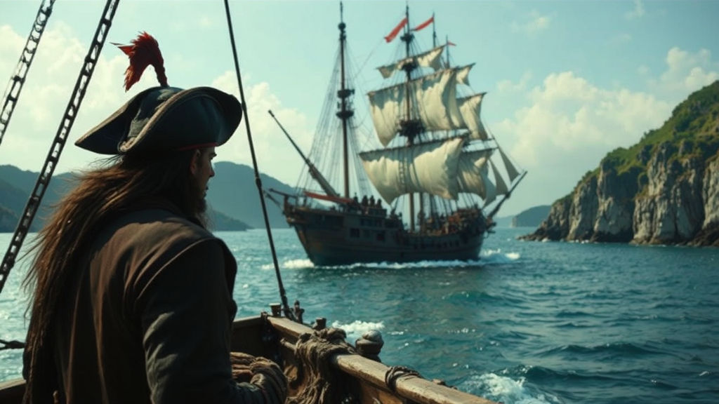 Pirate ship in dramatic
