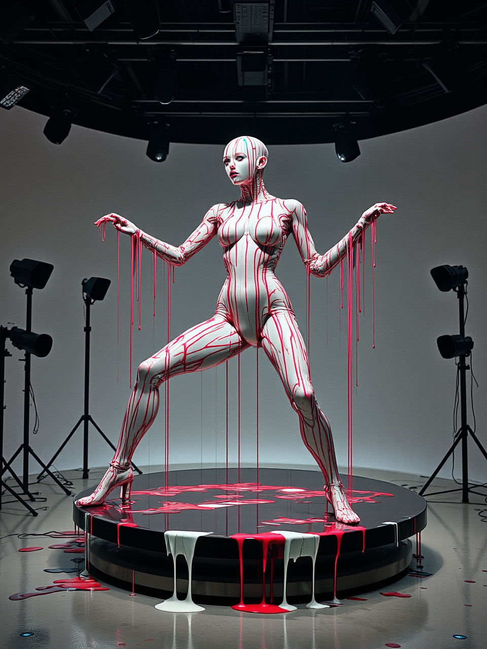 Model in futuristic bodysuit