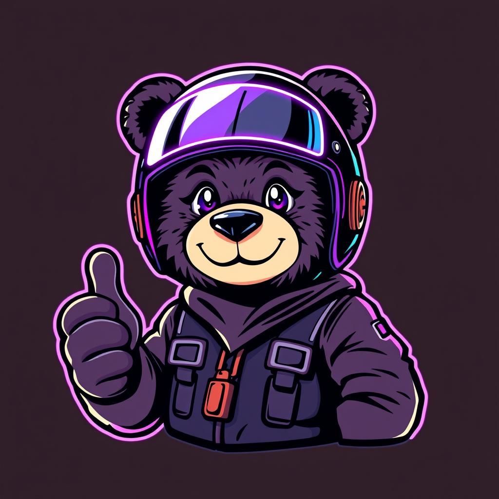 Cute bear gives a