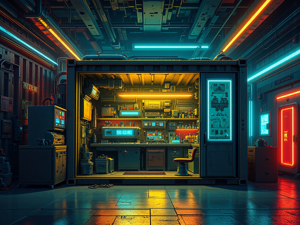 Sci-fi machine shop in