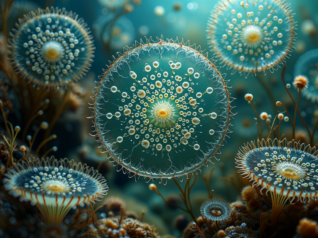 Diatoms viewed under magnification.
