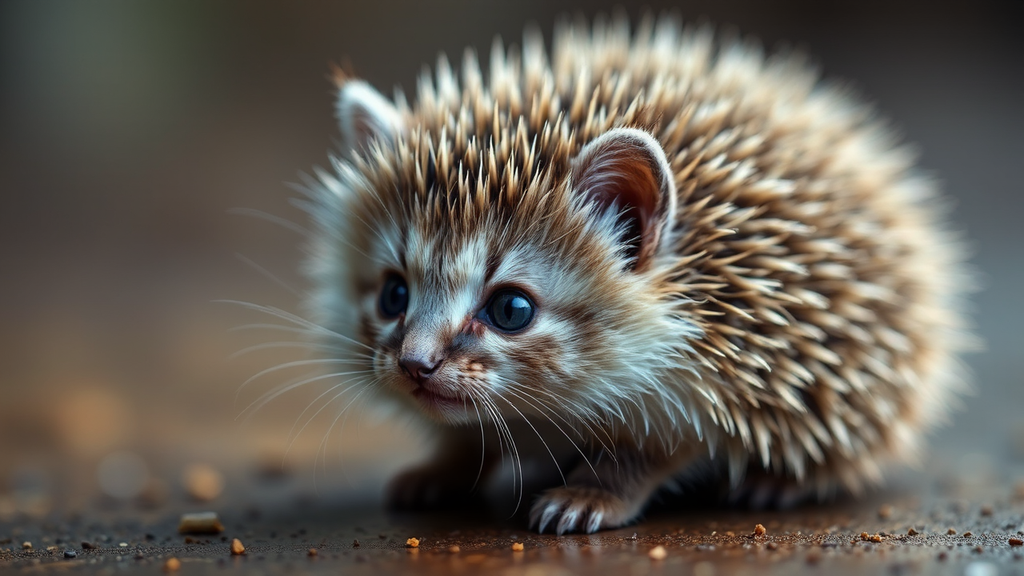 Hedgehog kitten hybrid with