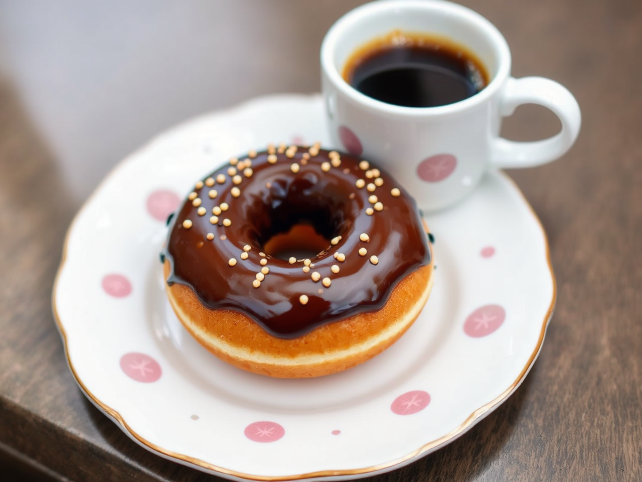 Beautiful hazelnut donut with