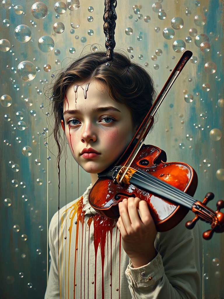 Young violinist in a