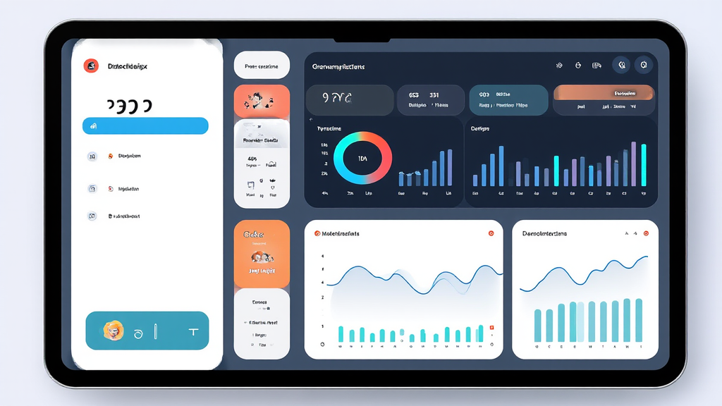Tablet dashboard with modern