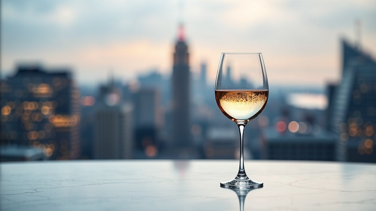 Thin wine glass on