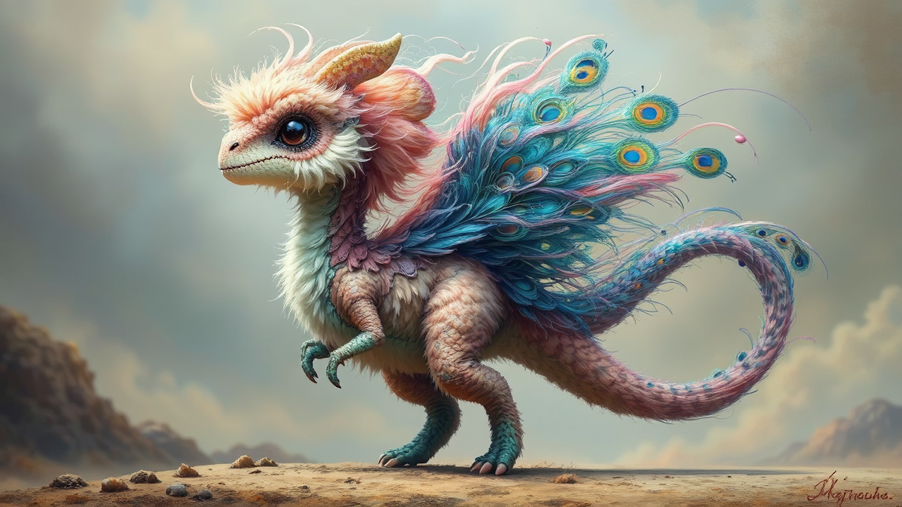Cute alien dinosaur with