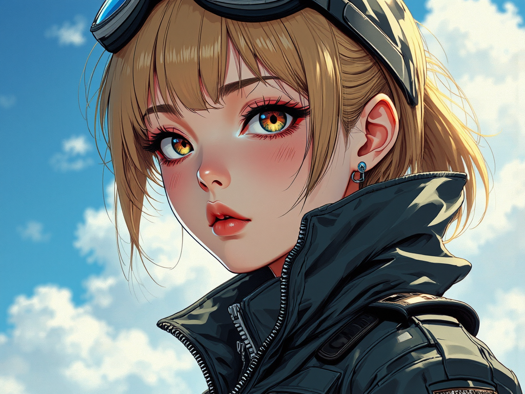 Anime girl in pilot
