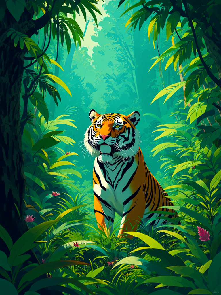 Tiger in a dense