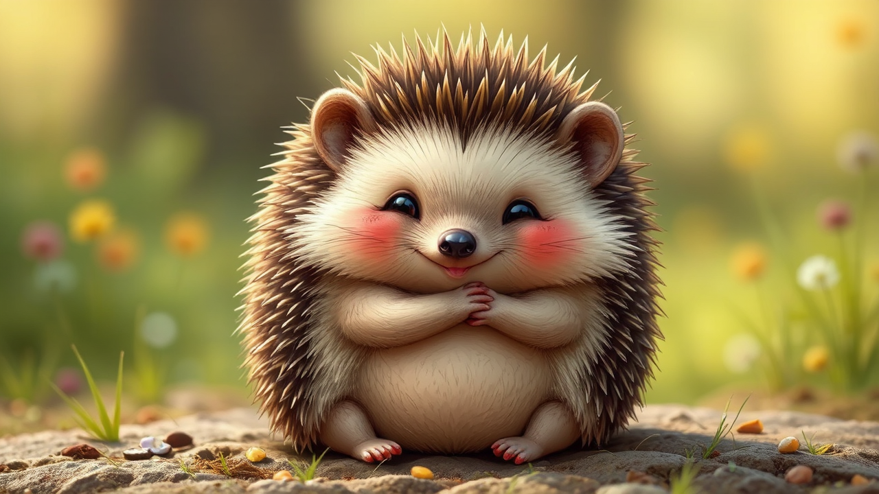 Cute hedgehog in a