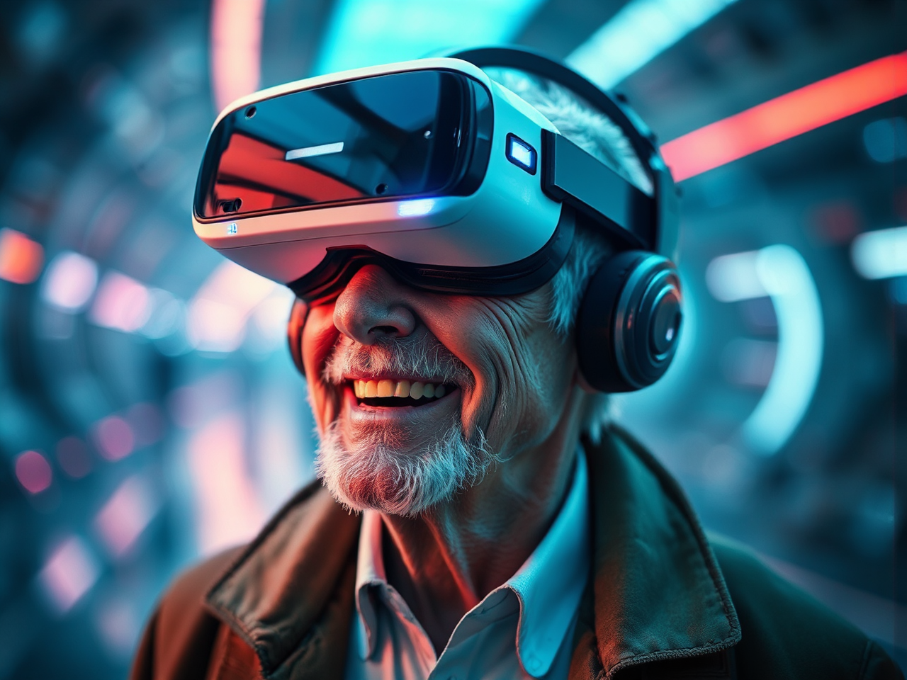Smiling elderly man in