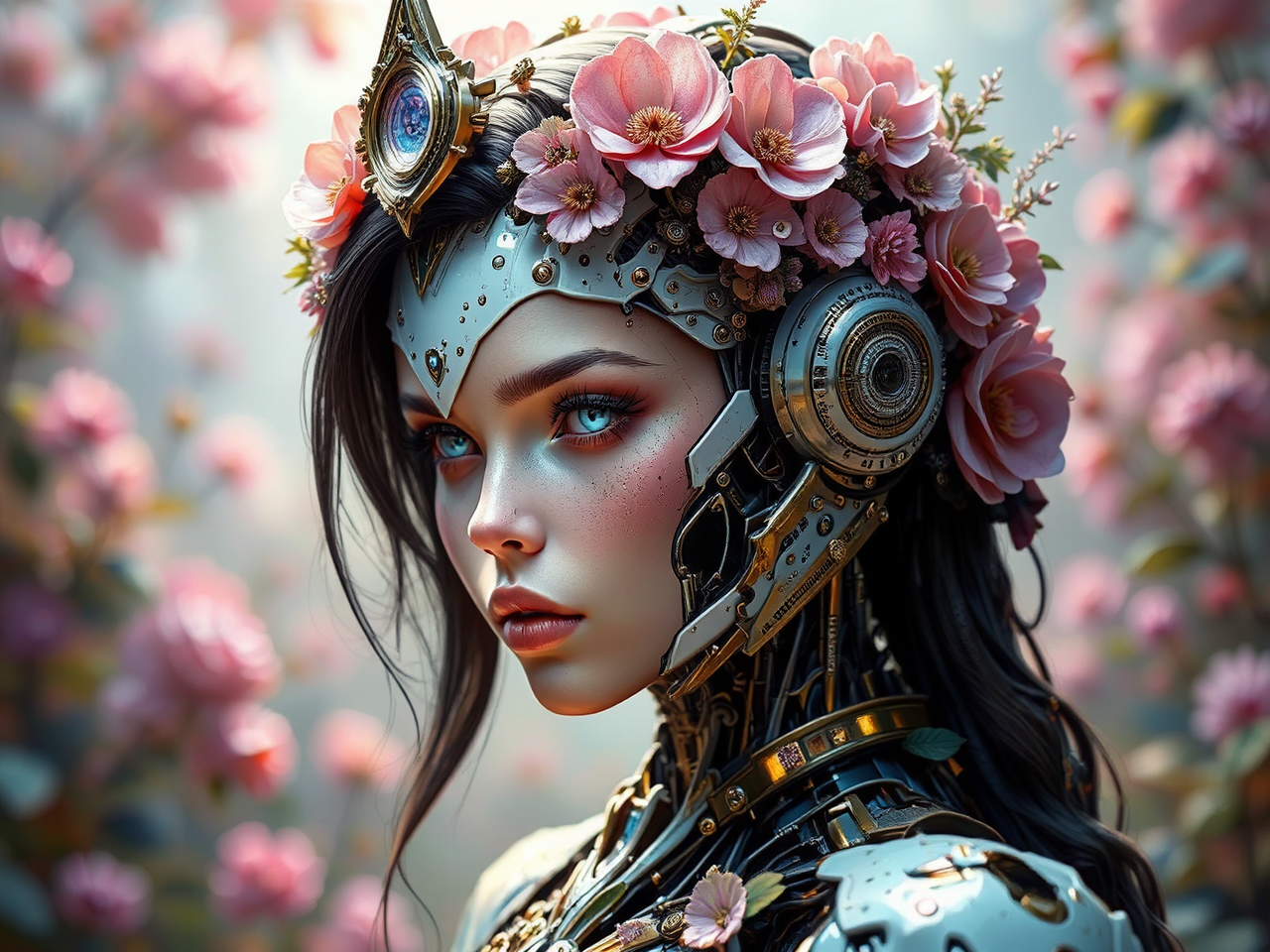 Steampunk-inspired portrait of a