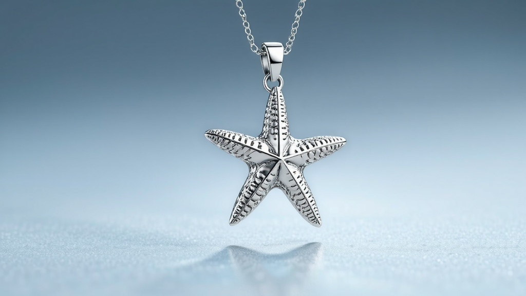 Silver starfish pendant with