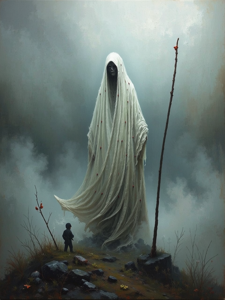 A ghostly figure in