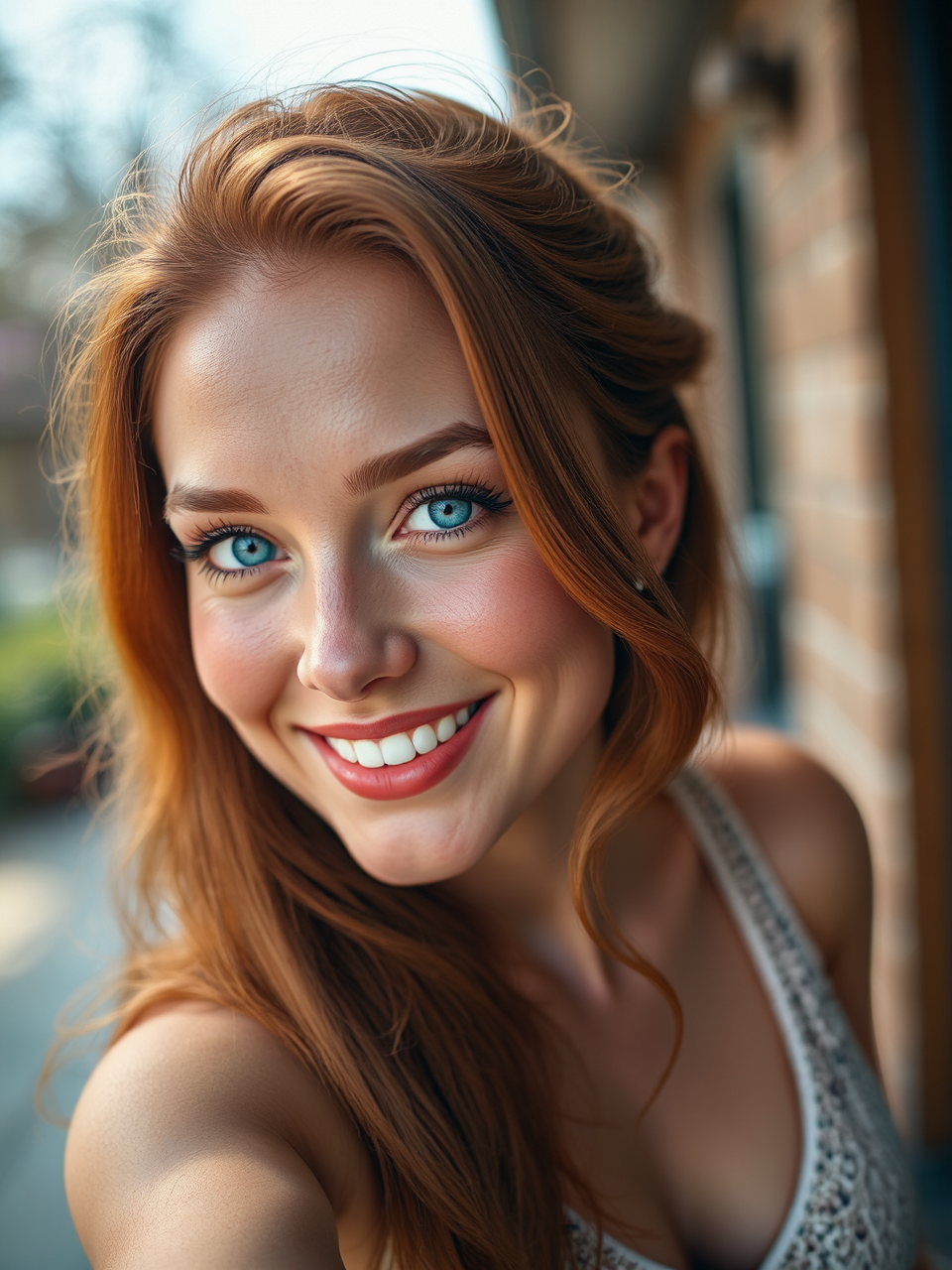 Woman with auburn hair,
