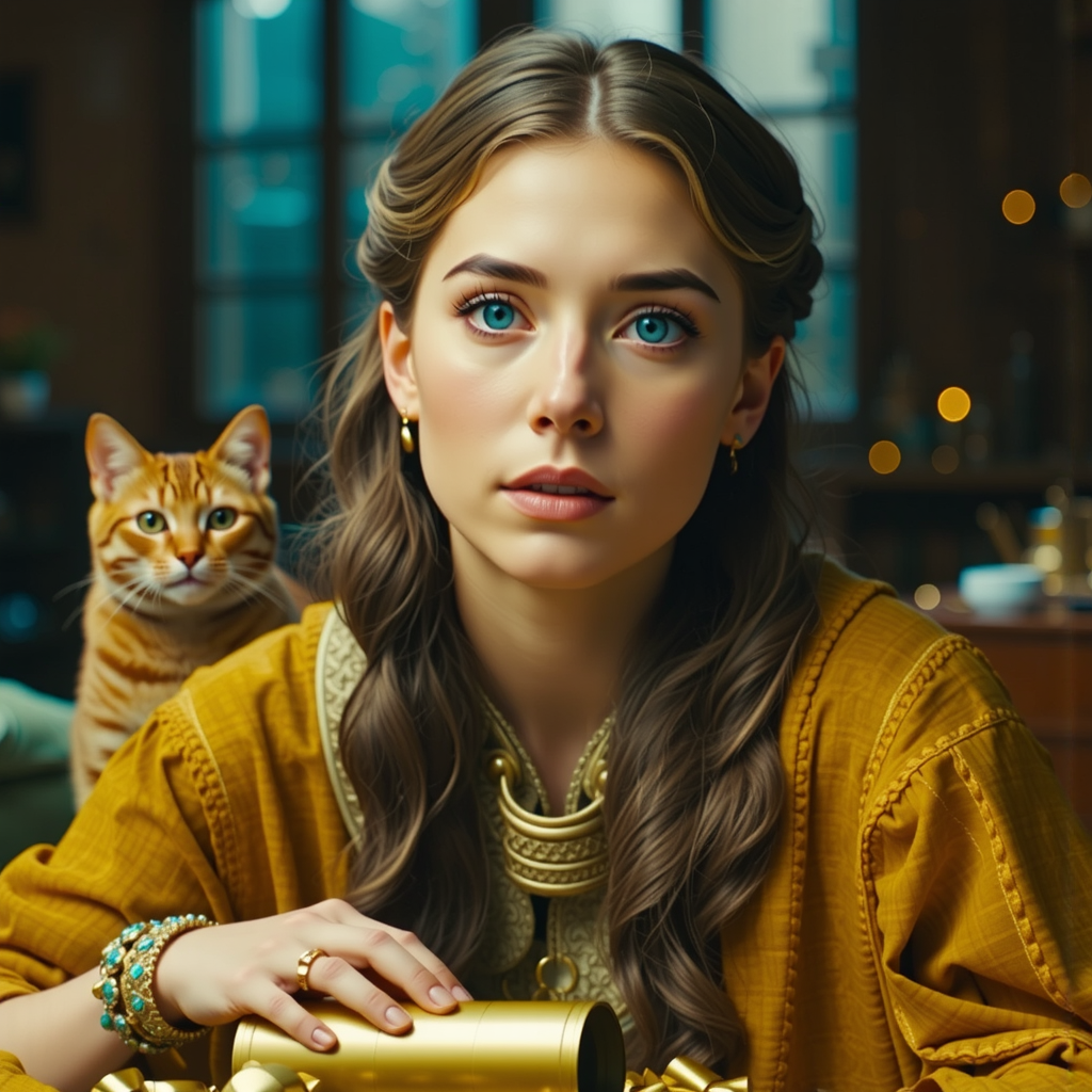 Viking woman with treasure