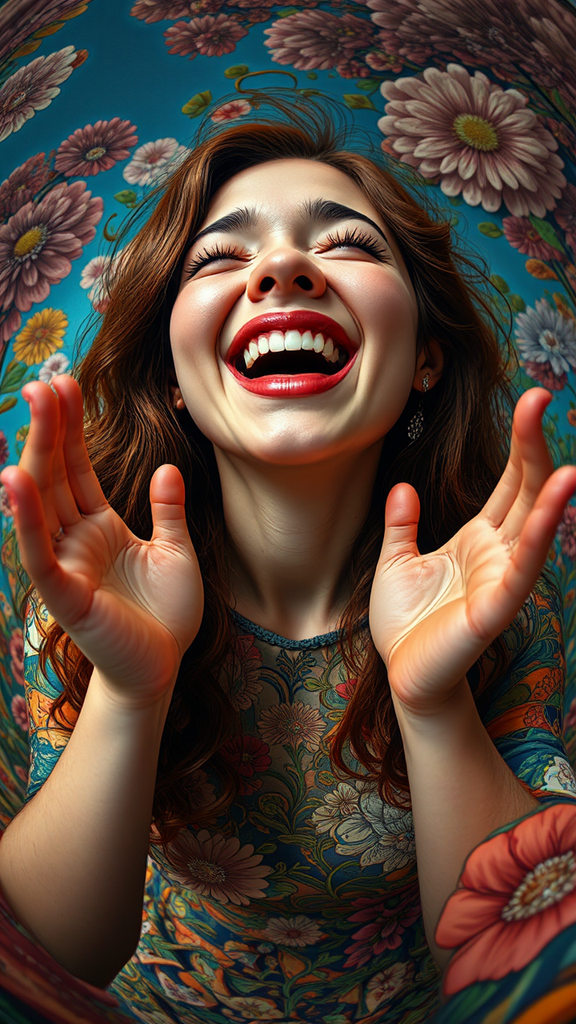 Woman in close-up with