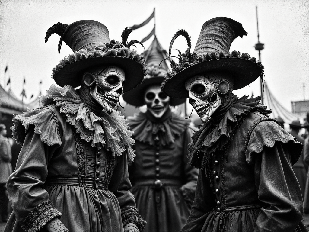 Carnival performers in a