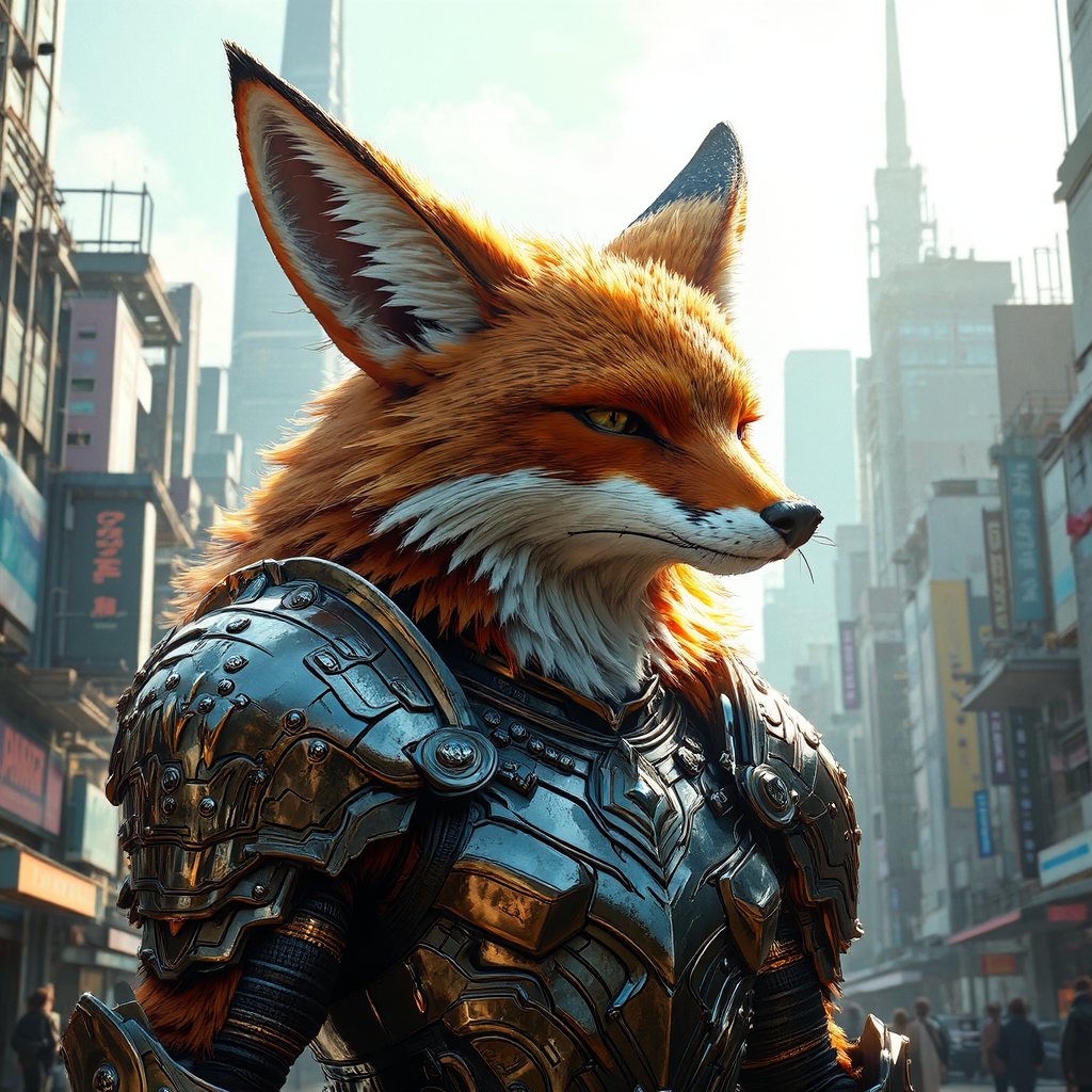 Giant fox wears cyber