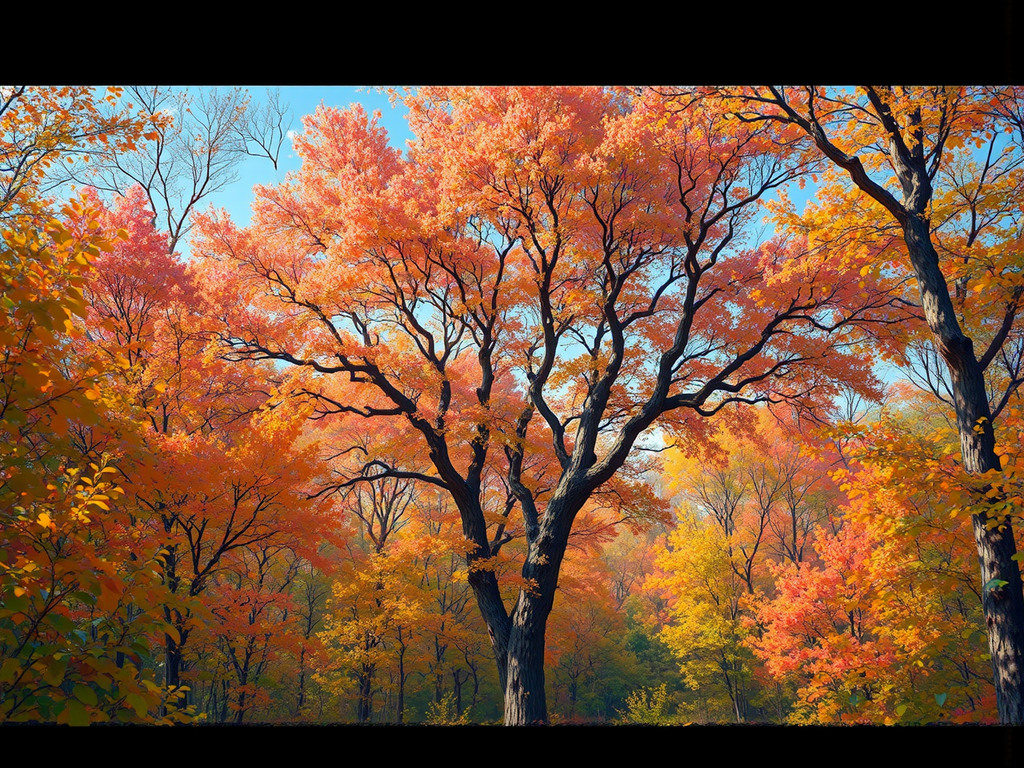 Vibrant autumnal landscape with