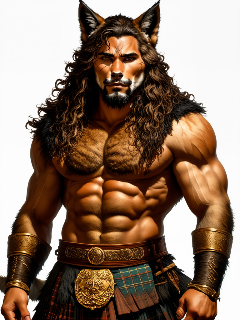 Anthropomorphic lynx man in