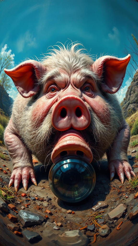Fat hairy pig-like creature